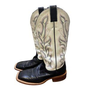 Justin Western Boots Black & White Size 7